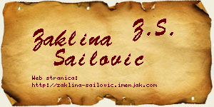 Žaklina Sailović vizit kartica